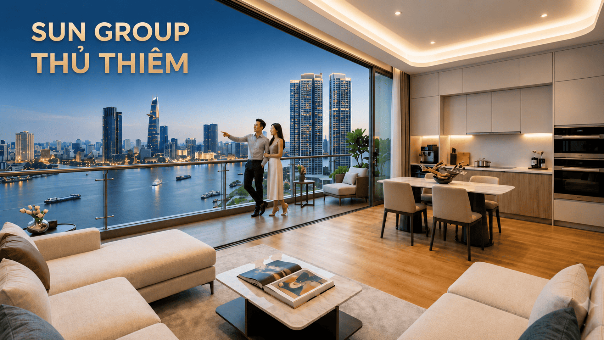 Căn hộ hạng sang tại Sun Group Thủ Thiêm sở hữu tầm nhìn panorama đẳng cấp bao trọn dòng sông Sài Gòn thơ mộng cùng trung tâm quận một, mang lại không gian sống thượng lưu độc bản đầy kiêu hãnh. Căn hộ hạng sang tại Sun Group Thủ Thiêm sở hữu tầm nhìn panorama đẳng cấp bao trọn dòng sông Sài Gòn thơ mộng cùng trung tâm quận một, mang lại không gian sống thượng lưu độc bản đầy kiêu hãnh.