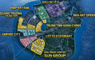 Phối cảnh không gian thương mại sầm uất tại phân khu chức năng 2c Sun Group Thủ Thiêm, hứa hẹn trở thành tâm điểm mua sắm mới của thành phố.