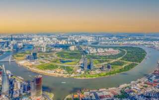 Tầm nhìn chiến lược từ bán đảo Thủ Thiêm nơi siêu dự án Sun Group Thủ Thiêm tọa lạc, hứa hẹn trở thành trung tâm tài chính quốc tế mới.